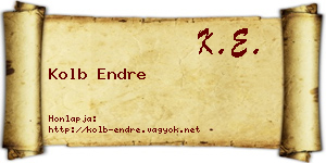 Kolb Endre névjegykártya
